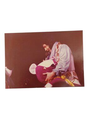 Elvis Presley Color 5x7 Photo Panda Bear 1970s In Concert Jumpsuit George O Hill